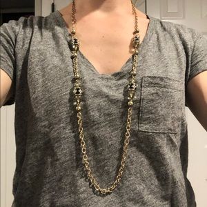 Banana Republic gold and black long necklace